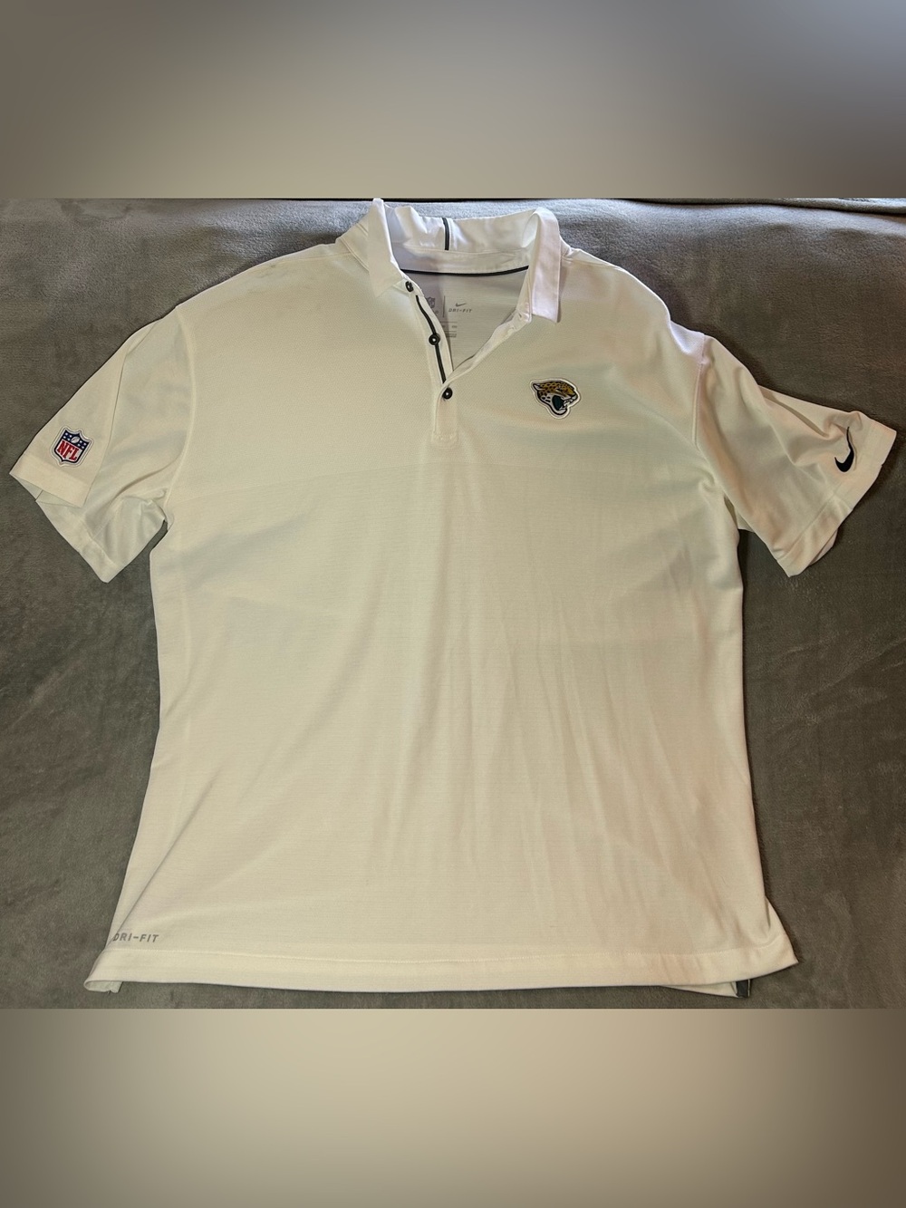 Nike Jacksonville Jaguars NFL Dri-FIT White Polo Shirt, Size XXL